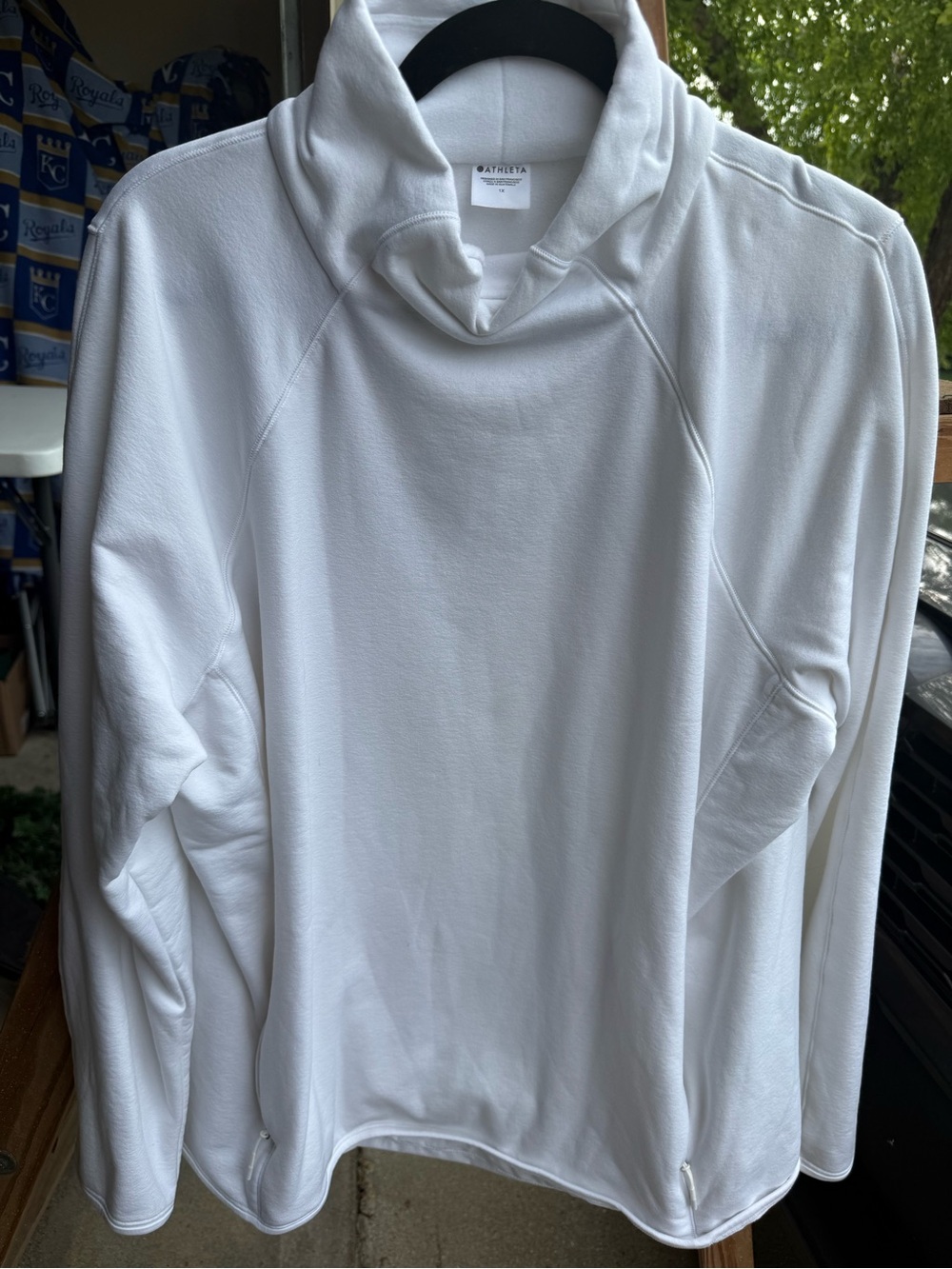 Athleta White Fleece-Lined Hoodie